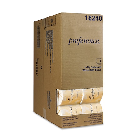 Pacific Blue Select 2-Ply Embossed Toilet Paper (previously Branded Preference), 18240/01, 550 Sheets Per Roll, 40 Rolls Per Case